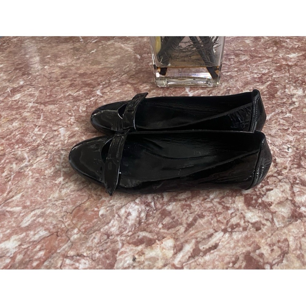 Burberry Black Patent Leather Round Toe Ballet Flat Shoes 38.5/US 8.5 EUC! $400 - Picture 8 of 13